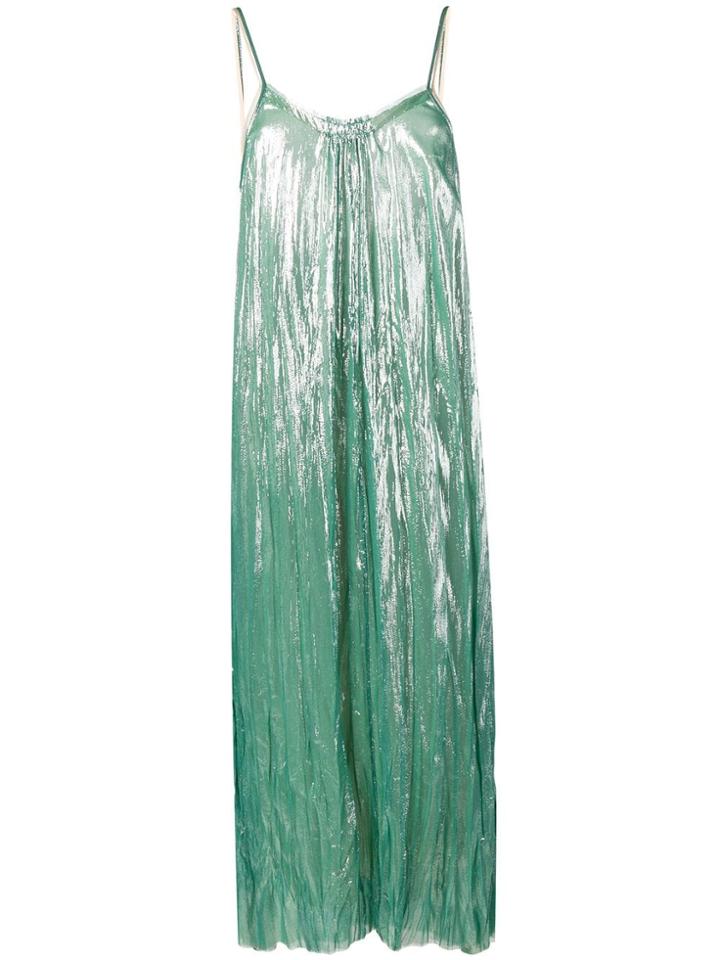 Forte Forte Metallic-effect Off-shoulder Dress - Green