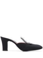 Les Petits Joueurs Crystal Embellished Mules - Black