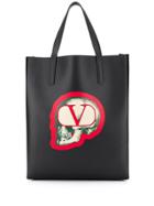 Valentino Valentino Garavani Skull Print Vlogo Tote Bag - Black