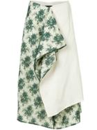 Comme Des Garçons Vintage Panelled Asymmetric Midi Skirt - Green