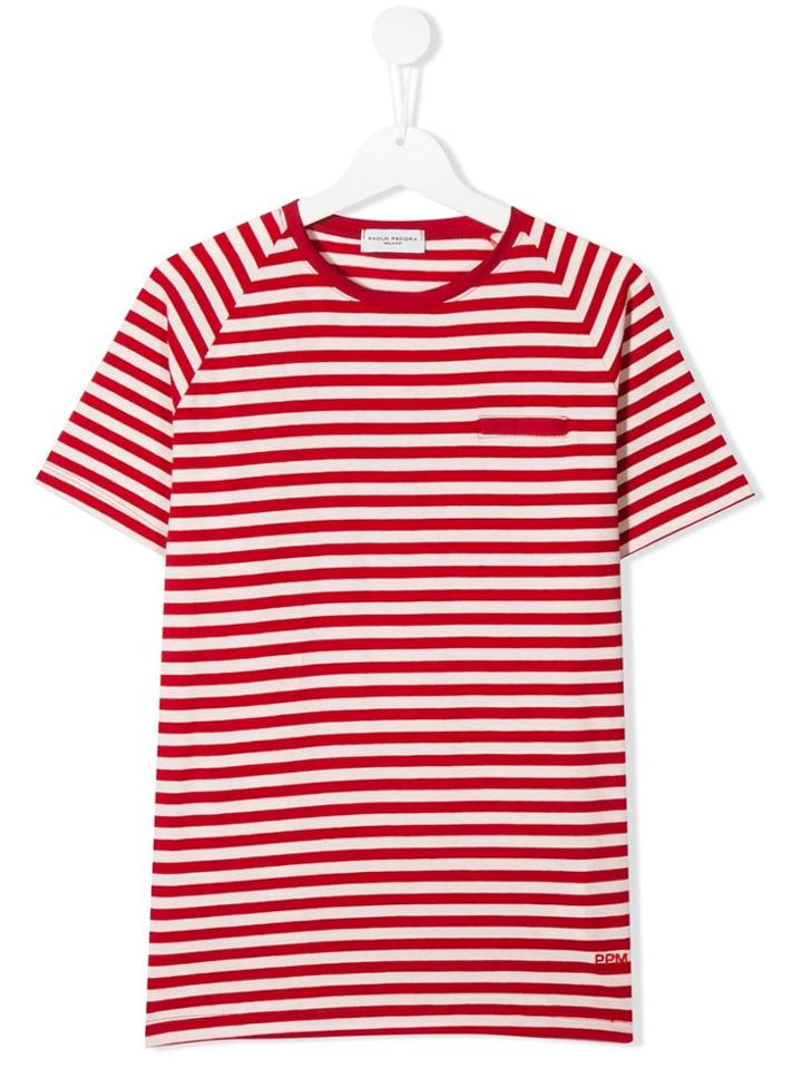 Paolo Pecora Kids Striped T-shirt - Red