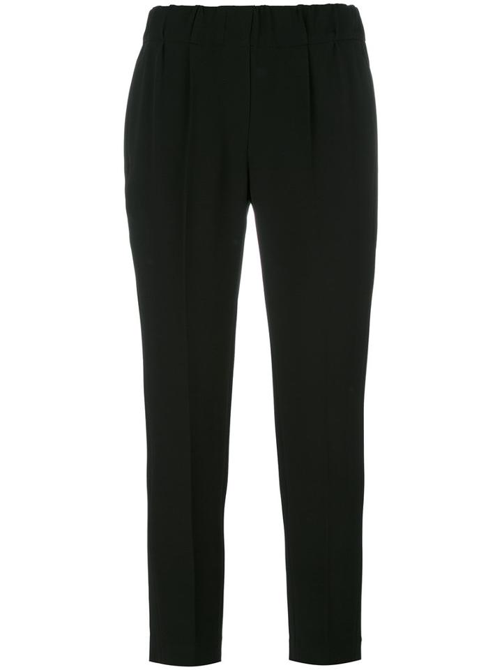 Brunello Cucinelli Cropped Trousers, Size: 38, Black, Acetate/silk/polyester/cupro