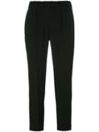 Brunello Cucinelli Cropped Trousers, Size: 38, Black, Acetate/silk/polyester/cupro