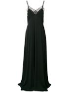 Saint Laurent Lace Detail Maxi Dress - Black