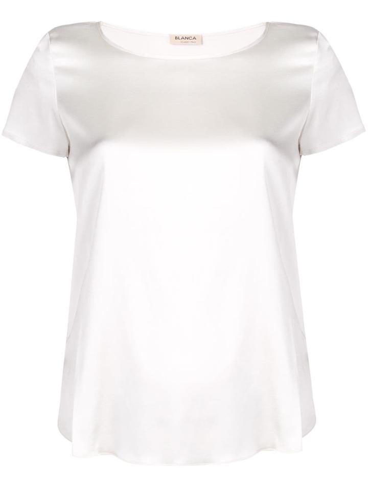 Blanca Curved Hem T-shirt - White