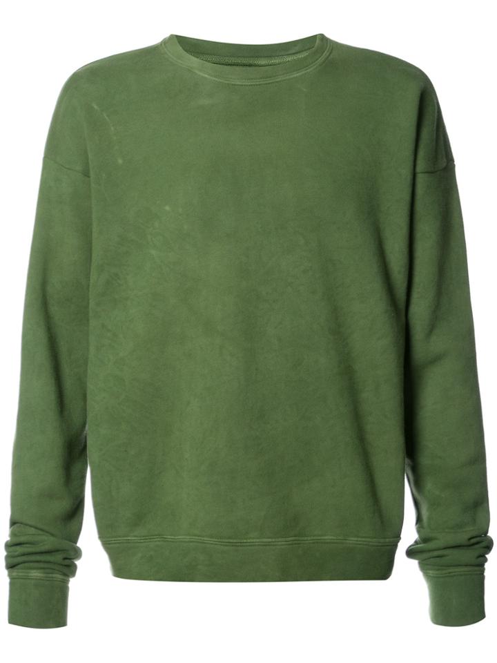 The Elder Statesman Stonewashed-effect Sweatshirt - Green