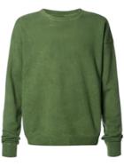 The Elder Statesman Stonewashed-effect Sweatshirt - Green