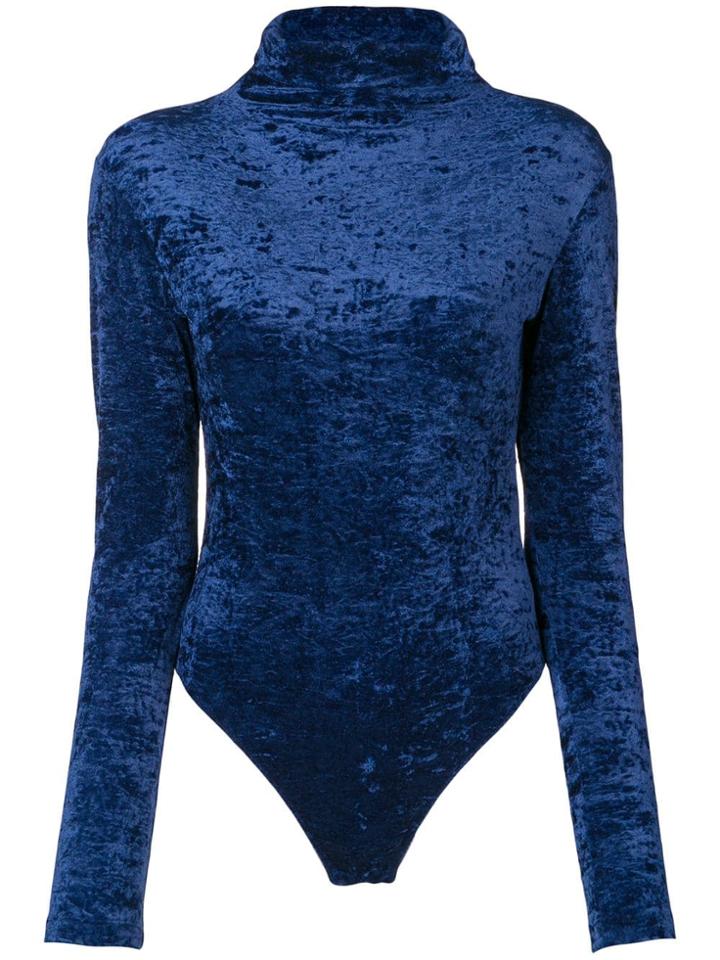 Unravel Project Velour High Neck Body - Blue