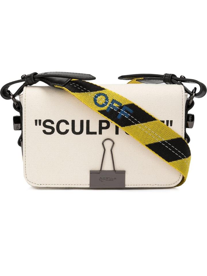 Off-white Sculpture Binder Clip Crossbody Bag - Neutrals