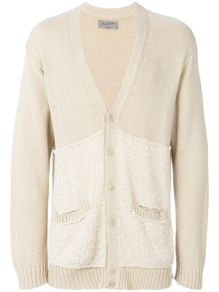 Yohji Yamamoto Vintage Textured-panel Cardigan - Nude & Neutrals