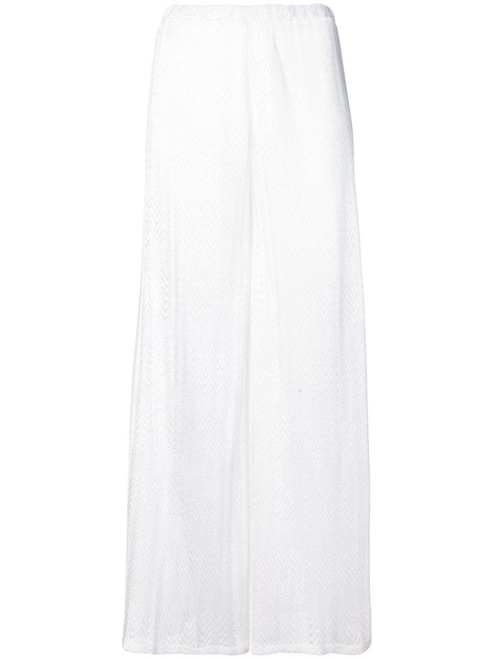 Missoni Mare Zig-zag Palazzo Trousers - White