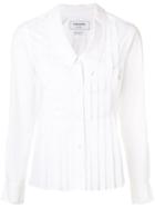 Thom Browne Pleated Drop Collar Poplin Shirt - White