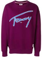 Tommy Jeans Signature Logo Sweatshirt - Pink & Purple