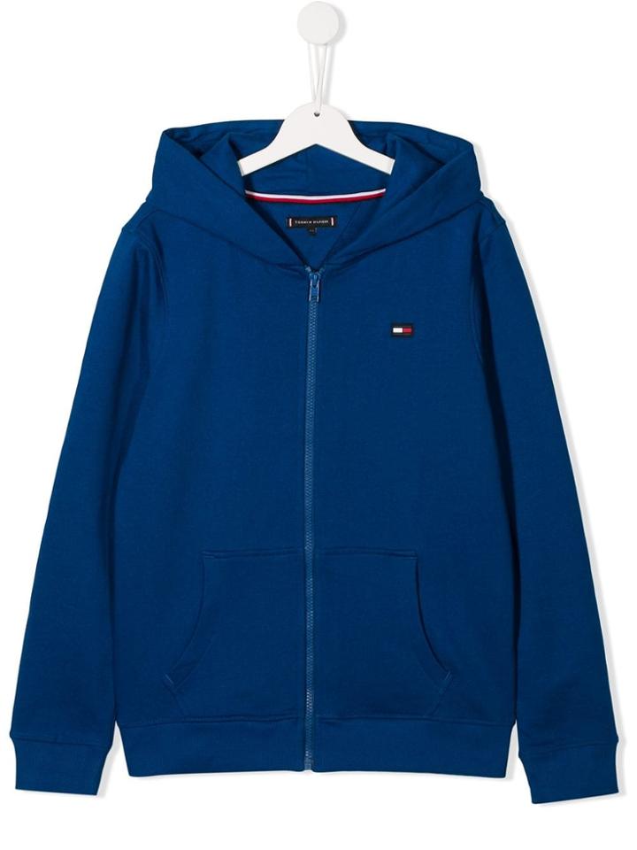Tommy Hilfiger Junior Hooded Logo Jacket - Blue