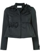 Red Valentino Bow Appliqués Cropped Jacket - Black