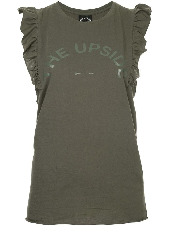 The Upside Ruffle Trim Tank Top - Green