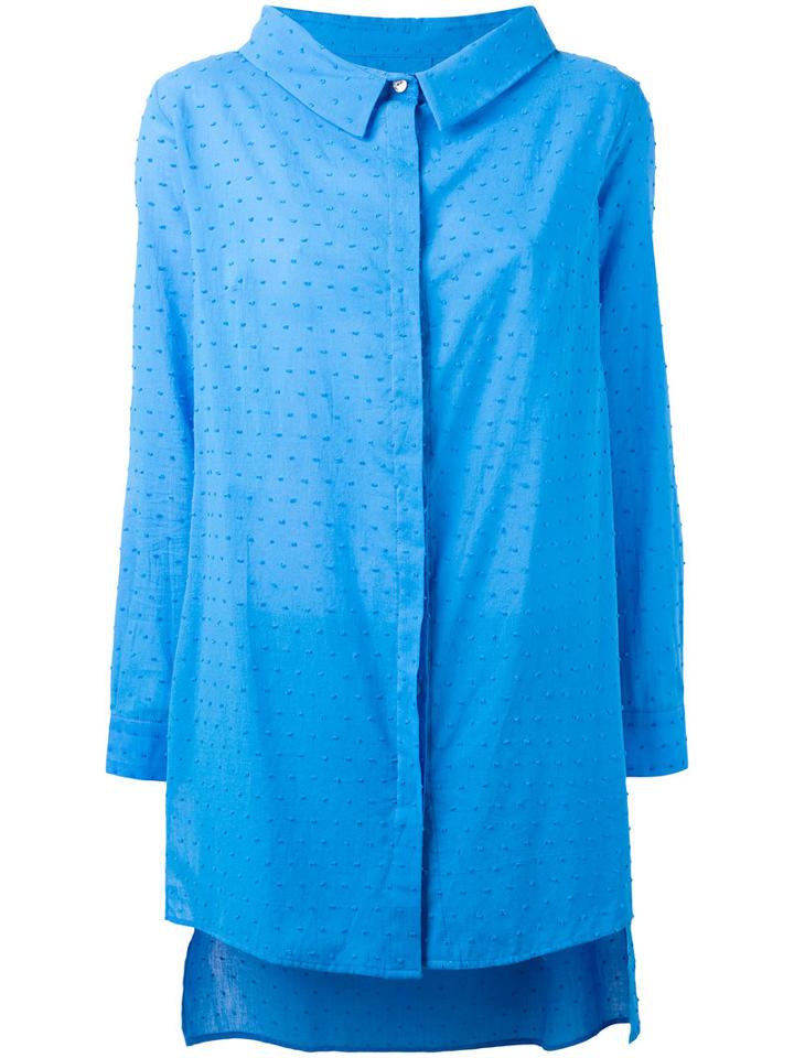 Ultràchic Sheer Oversized Shirt, Women's, Size: 42, Blue, Cotton/spandex/elastane
