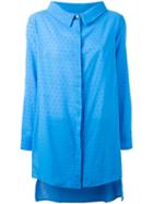 Ultràchic Sheer Oversized Shirt, Women's, Size: 42, Blue, Cotton/spandex/elastane