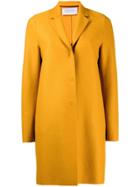 Harris Wharf London Classic Single Breasted Coat - Yellow