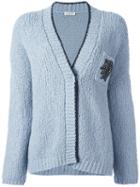 Brunello Cucinelli V-neck Cardigan, Women's, Size: Medium, Grey, Polyamide/spandex/elastane/wool/swarovski Crystal