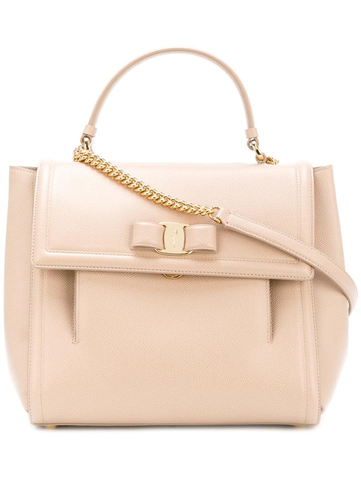 Salvatore Ferragamo Vara Medium Tote Bag - Nude & Neutrals
