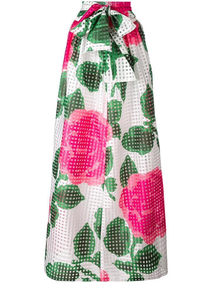 Tory Burch - Floral Maxi Skirt - Women - Cotton/polyester - 4, Green, Cotton/polyester