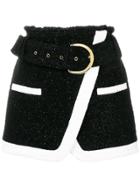 Balmain Short Belted Skirt - Black