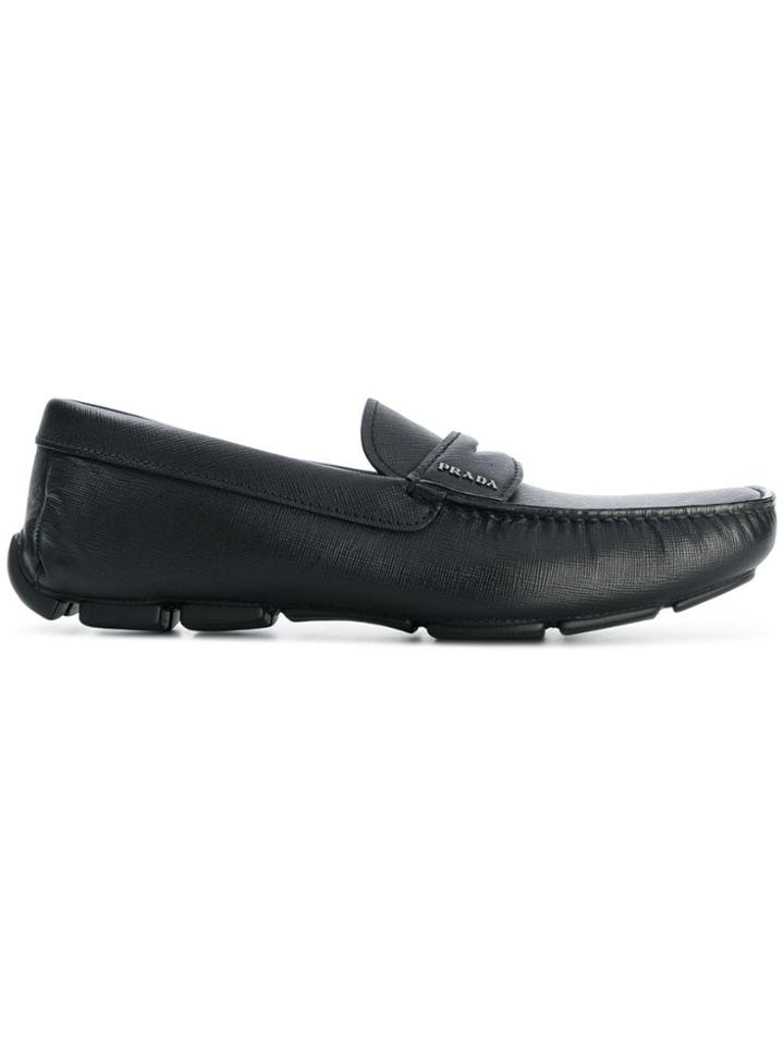 Prada Logo Penny Loafers - Black