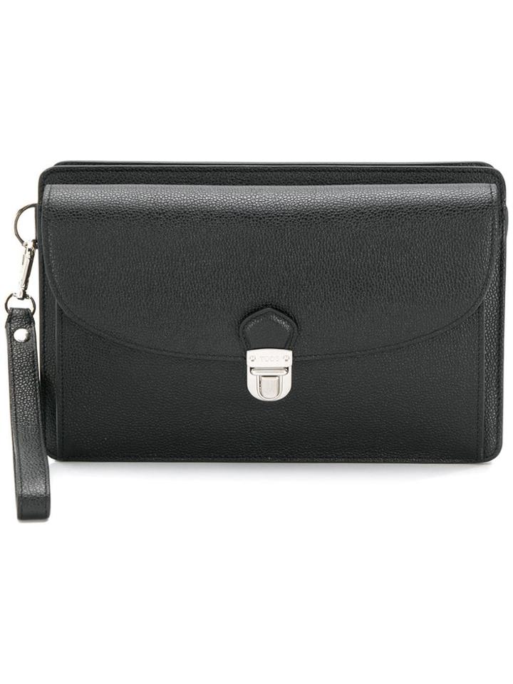 Tod's Double Pocket Clutch - Black