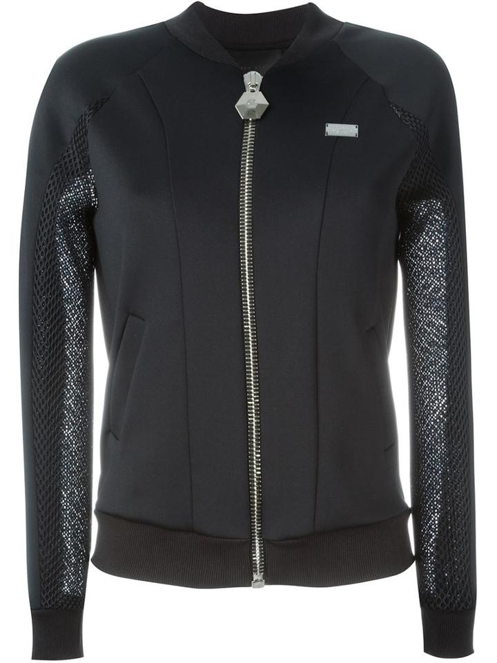 Philipp Plein Funtastic Bomber Jacket, Women's, Size: S, Black, Cotton/spandex/elastane/polyester/resin