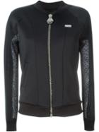 Philipp Plein Funtastic Bomber Jacket, Women's, Size: S, Black, Cotton/spandex/elastane/polyester/resin