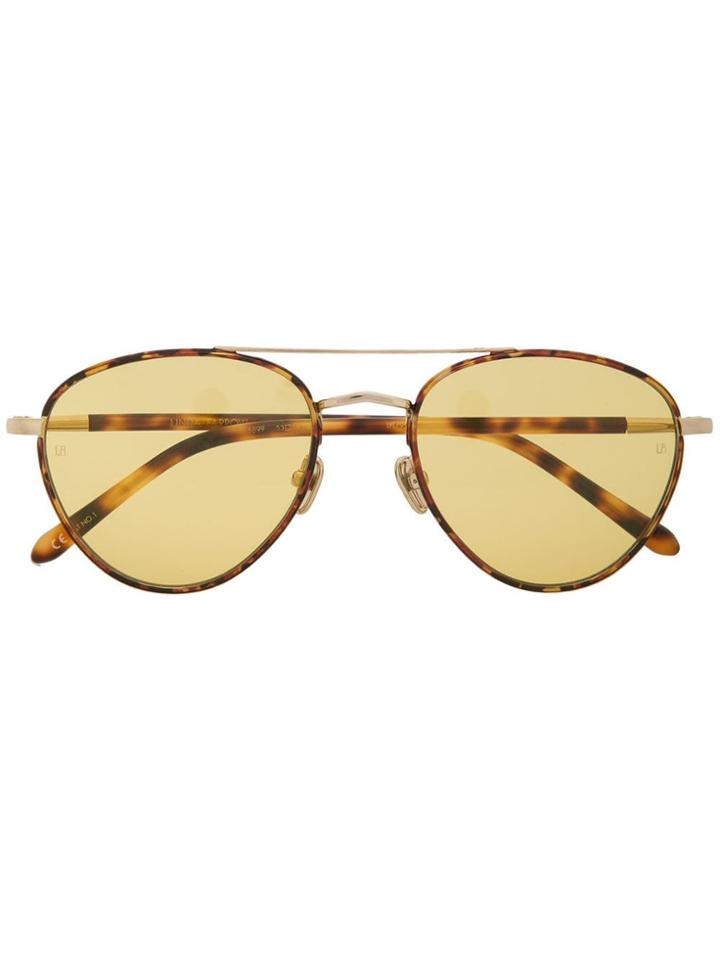 Linda Farrow Round Shape Glasses - Brown
