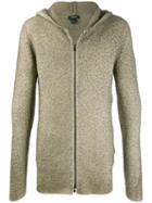 Avant Toi Hooded Zip-up Cardigan - Neutrals