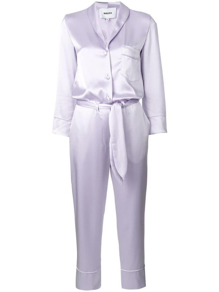 Nanushka Yuma Cropped Jumpsuit - Purple