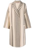 Brunello Cucinelli Striped Print Coat - Neutrals