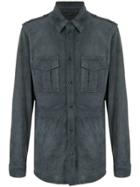 Desa 1972 Chest Pockets Suede Shirt - Blue