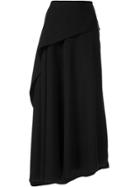Yohji Yamamoto Draped Asymmetric Hem Skirt - Black