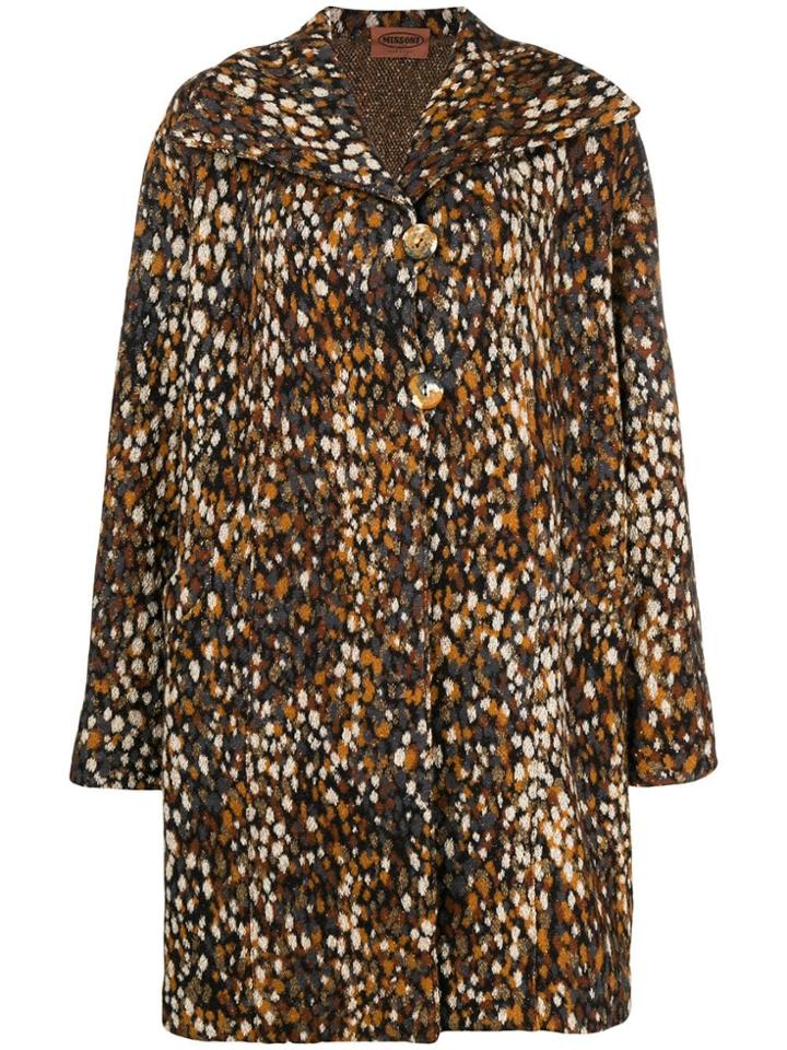 Missoni Vintage 2000's Dotted Pattern Coat - Yellow & Orange