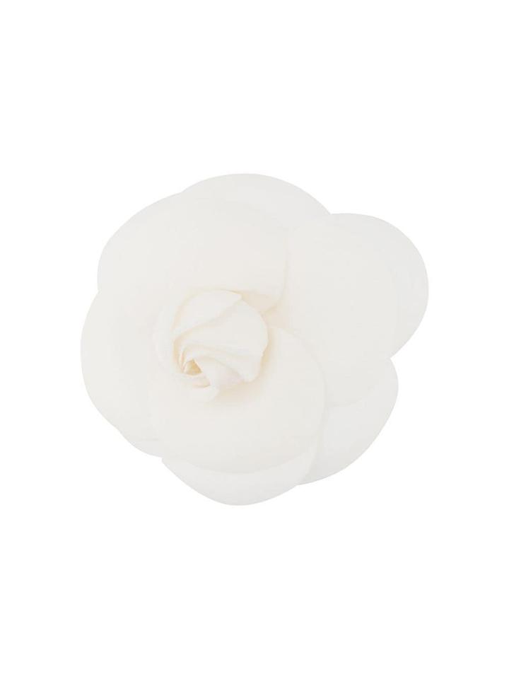 Chanel Vintage 2000's Rose Brooch - White