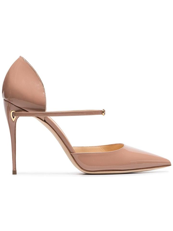 Jennifer Chamandi Nude Eric 105 Patent Leather Pumps - Neutrals