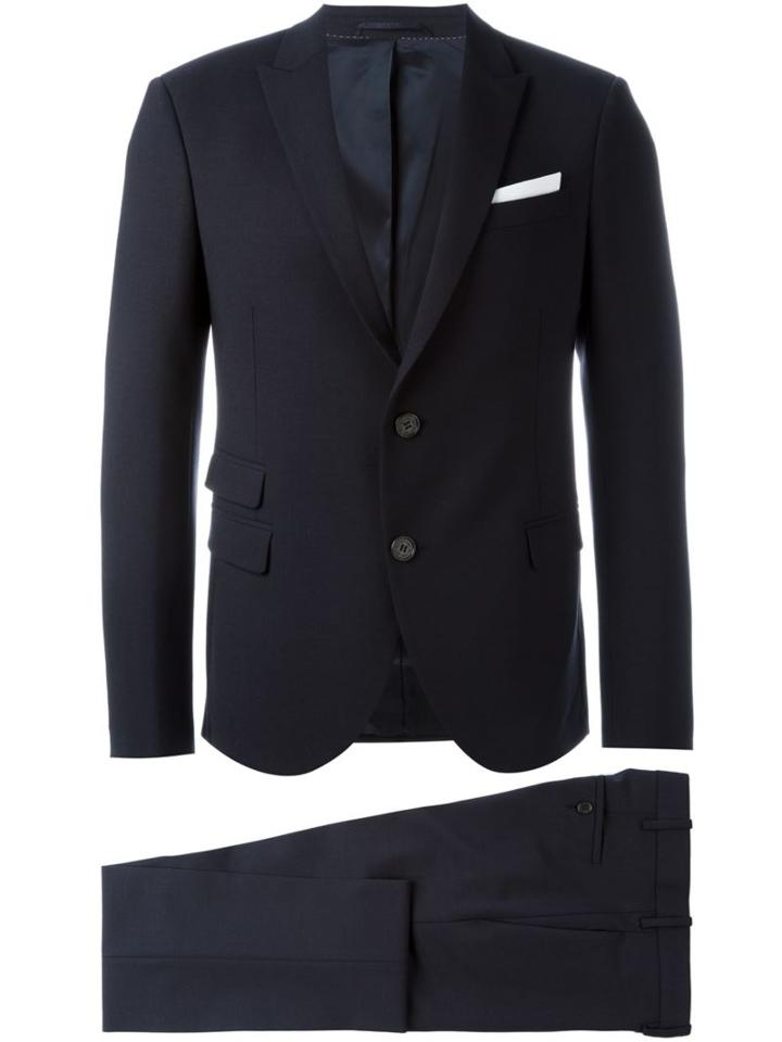 Neil Barrett Two-piece Suit, Men's, Size: 50, Blue, Cotton/polyester/virgin Wool