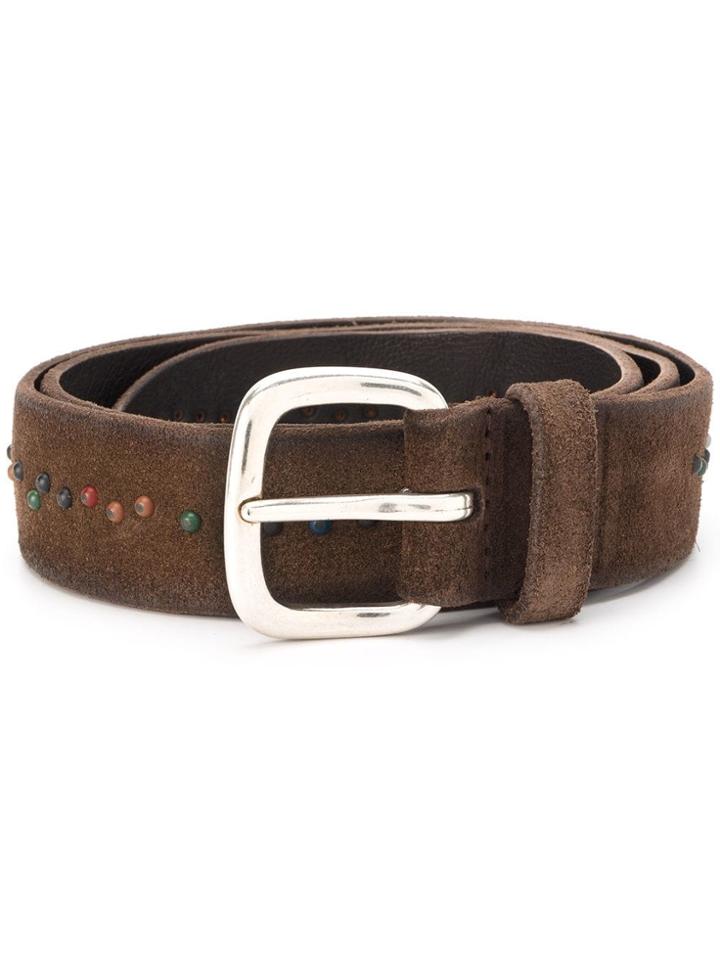 Orciani Beaded Detail Belt - Brown