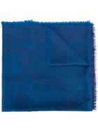 Salvatore Ferragamo Printed Scarf, Women's, Blue, Silk/cashmere