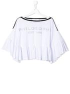 Philosophy Di Lorenzo Serafini Kids Cropped Ruffled T-shirt - White