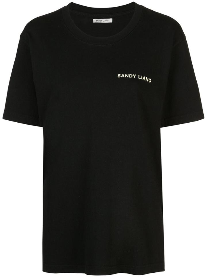 Sandy Liang Contrast Print T-shirt - Black