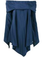 Sies Marjan Asymmetric Off-shoulder Blouse - Blue
