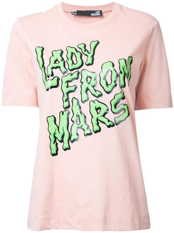 Love Moschino 'lady From Mars' T-shirt, Women's, Size: 44, Pink/purple, Cotton