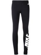 Nike Logo Print Leggings, Women's, Size: Large, Black