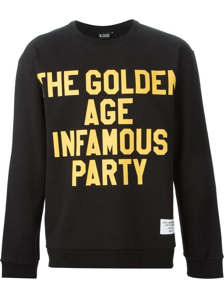 Ejxiii 'the Golden Age Infamous Party' Sweatshirt, Men's, Size: Small, Black, Cotton/spandex/elastane