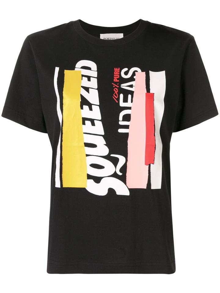 Portspure Squeezed Ideas Print T-shirt - Black